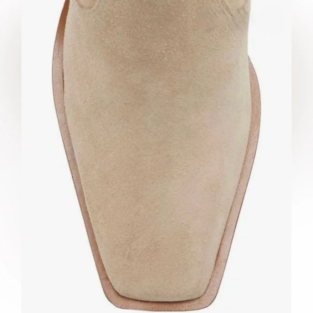 Vince Camuto -  VC-AFELIA - Beige Suede Heeled Boots - Picture 6 of 8